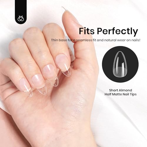 Beetles Soft Gel Nail Tips Short Almond 288pcs in 12 Sizes Etch-X