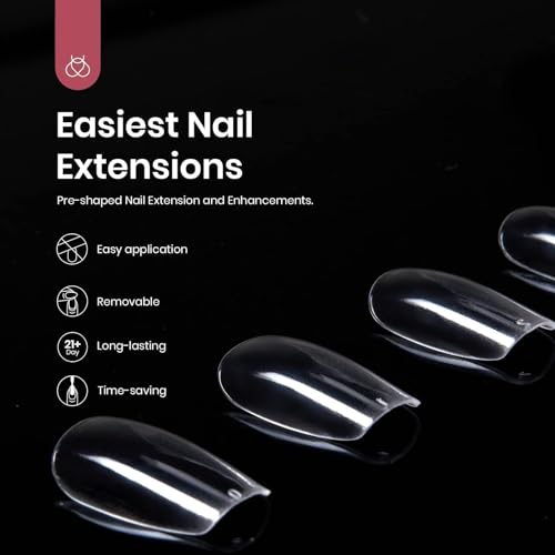 Beetles Gel Nail Tips, 500Pcs Short Square Gel Nail Tips - color: Short Square 500pcs (Clear)