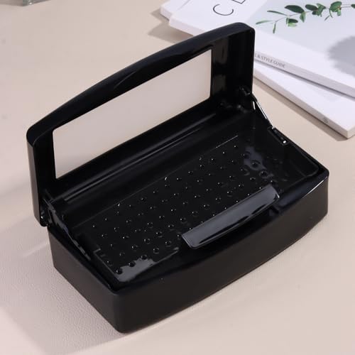 SUTOKAKA Nail Tool Sterilizer Box Plastic Disinfectant Container, Black - color: Liftable Black