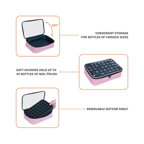 2 Pcs Small Clear Nail Polish Organizer Holds 80 Bottles Nail,Pink - color: Pink-2pcs
