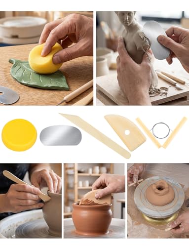 64Pcs Clay Sculpting Tools Kit, Ceramic Clay Ball Stylus Dot Painting Tools, Air Dry Clay Tools Set for Carving, Dotting, Embossing, Shaping, Molding, Pottery Crafts, Nail Art, Rhinestone, Rock - color: 64PCS