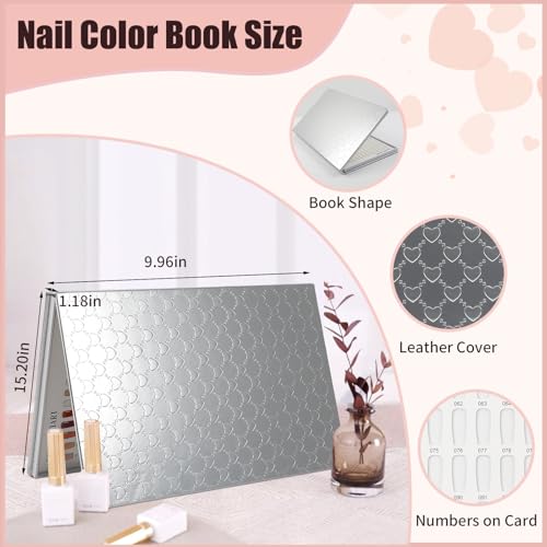 308 Colors Chart With 360 Tips Professional Swatches Book Gel Polish Display Card Book With Brush and Number Sticker for Nail Salons (Silver, One Size) - color: Silver