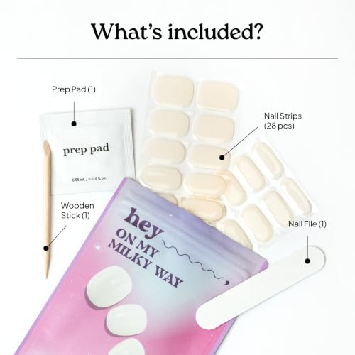 Heyhae Semi Cured Gel Nail Strips - Hey, On My Milky Way - color: Hey, On My Milky Way