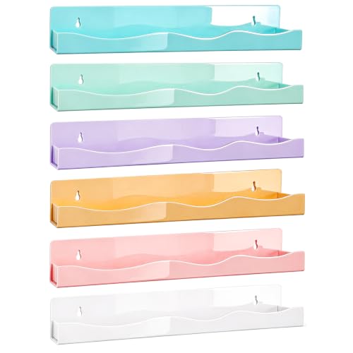 15" Nail Polish Wall Rack 6 Pack, Wall Mounted Organizer Holds 66+ Bottles - color: 6 Colors-standard