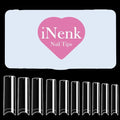 500Pcs Flattened No C Curve XXL Square Clear Half Cover Nail Tips