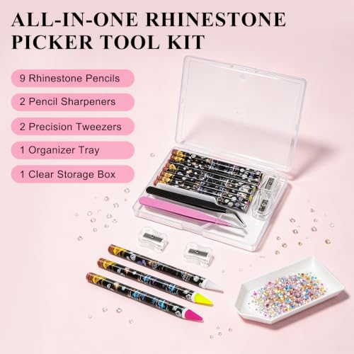 15pcs Rhinestone Picker Tool, Bedazzling Pen Wax Pencil for Rhinestones