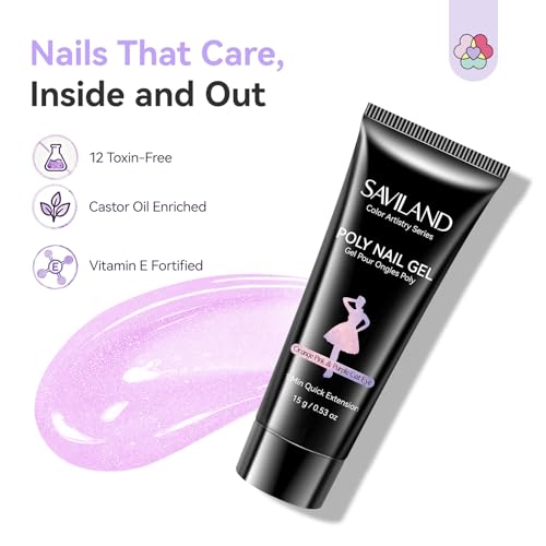 Saviland Hema-Free Poly Gel, 6 Aurora Colors Cat-eye Gels for Nail Design - color: 04- 6 Colors Aurora Light Reflection