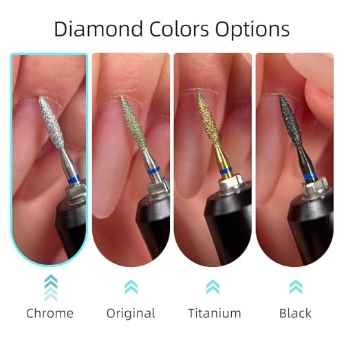 Diamond Nail Drill Bits for Cuticle Removal - 3mm Conical Fine Chrome Coated Rotary Burr for Dead Skin Cleaning, Professional Russian Manicure Accessories, Fit Electric Nail Drill Machines - color: 3mm Conical F