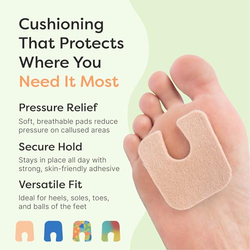 ZenToes U-Shaped Felt Callus Pads, Self-Stick Cushions, 48 Count - color: Beige, size: 48 Count