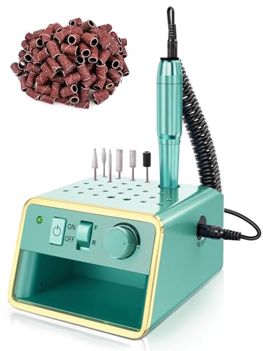 Nail Drill Machine Electric Nail File，All in One Nail Drill Set for Manicure Pedicure, Green - color: Green