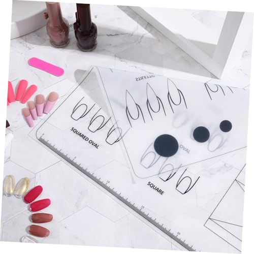 Ipetboom Acrylic Nail Mat Silicone Training Sheet - Manicure Mat Practice Pad - Flexible Roll Up Nail Art Trainer Sheet for Application Fingernails Practice Supply
