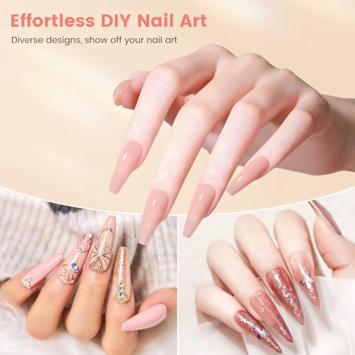 Nail Kit for Beginners with Everything: Practice Nail Hand &Gift Bag - color: Silver