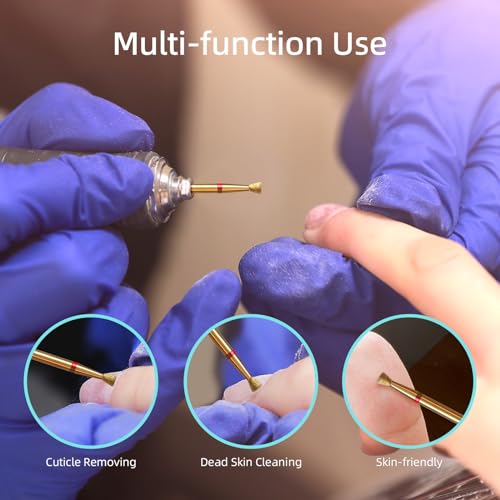 3mm Inverted Cone Cuticle Clean Nail Drill Bit, Titanium Series Russian Diamond Nail Bits Professional Safety Under Nail Cleaner for Cuticle Dead Skin, Electric Nails Accessories, Fine - color: 3mm Inverted Cone Cuticle Bit, size: Fine - F