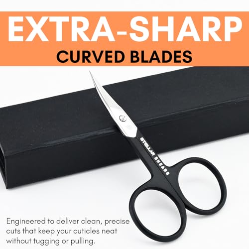 Cuticle Scissors – Extra Fine Curved Stainless Steel Blades for Precise Cuticle, Eyebrow & Nail Trimming – Professional Manicure & Pedicure Scissors for Women & Men (SS-CSB-01) - color: Ss-csb-01