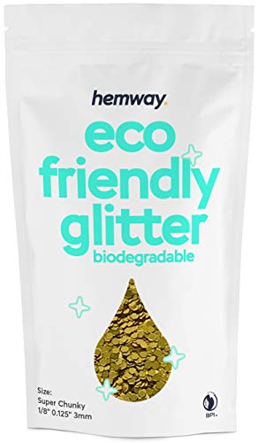 Hemway Biodegradable Glitter Gold 3.5oz Eco Friendly Super Chunky - color: Gold, size: Super Chunky (1/8" 0.125" 3mm)