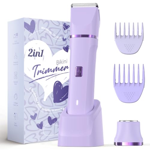 Risina 2-in-1 Bikini Trimmer for Women, Women's Electric Razor, Face Shaver - color: Purple