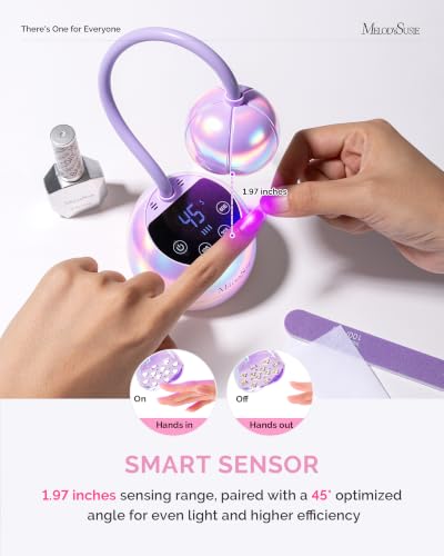 MelodySusie Gooseneck Cordless UV Nail Lamp P-ArtM2 Light for Nail Tips - color: Pearl Purple