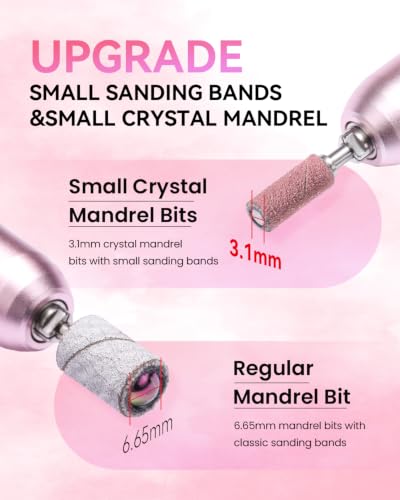 Makartt Nail Drill Bits Sanding Bands - 100 Pcs 180/240 Grit 3.1mm Pink - size: 180-240 Grit