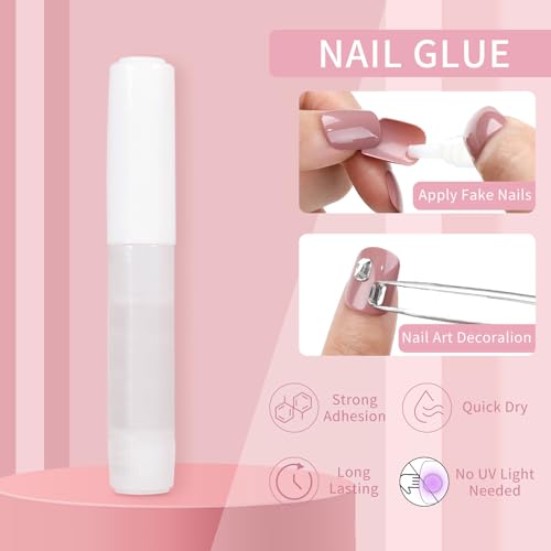 Brown Cat Eyes Press On Nails,12 Sizes-24 Pcs Soft Gel Light Brown Medium Coffin Fake Nails Kit with Nail Glue, Natural Reusable Stick On False Nails for Women and Girls (Skycloud Brown Nails) SK0826 - color: SK0826-Brown