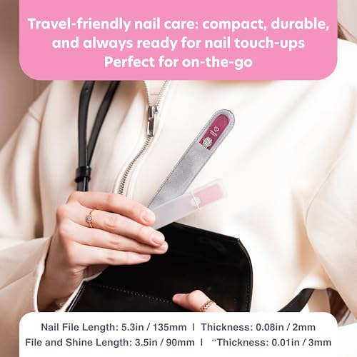 Bona Fide Beauty Czech Glass Nail File and Shiner Duo Set (Pink) - color: Pink