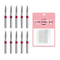 3/32'' 10Pcs Nail Drill Bits Set Diamond for Electric Nail File Kit - color: 10Pcs Flame Diamond Bits Sets