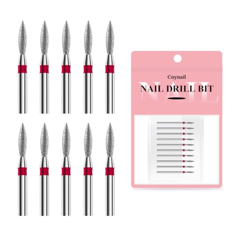 3/32'' 10Pcs Nail Drill Bits Set Diamond for Electric Nail File Kit - color: 10Pcs Flame Diamond Bits Sets