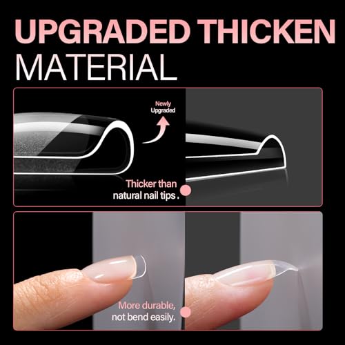 AILLSA Thickened Short Square Nail Tips