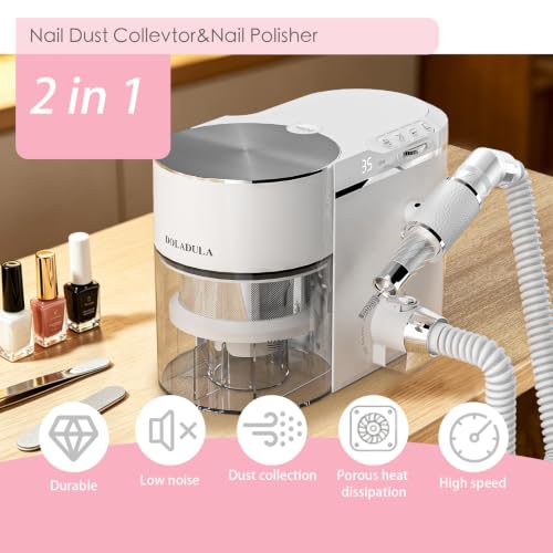 2 in 1 Professional Nail Drill and Dust Collector,Low Noise