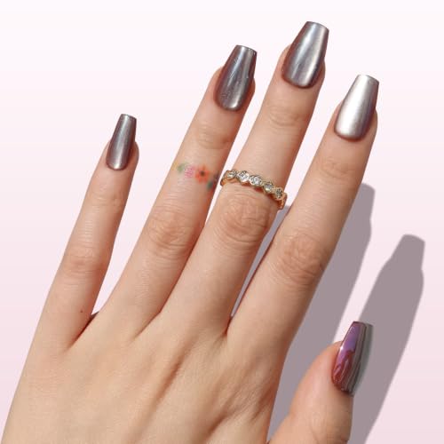 Nail Reformation Press On Nails, Maple Glaze Short Coffin Fake Nails 30 Pcs - color: Maple Glaze