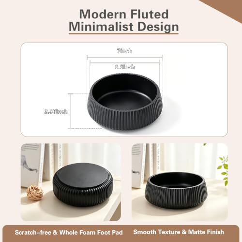 7" Modern Key Bowl for Entryway Table - Concrete Small Decorative Bowl - color: Charcoal Black