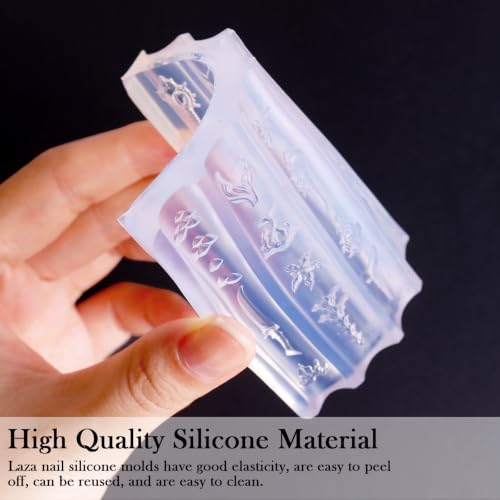 Laza 4pcs Ocean Silicone Nail Molds, Various Beach Nail Charms