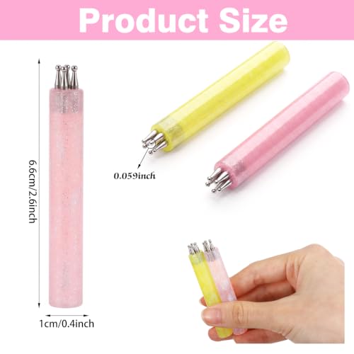 2Pcs 5 Petal Flower Dotting Tool Nail Art 1.8mm Nail Dot Tool