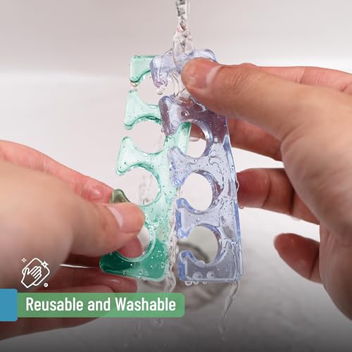 Dr. JK- Gel Toe Separators for Pedicure, 2 Pairs, Blue & Green - color: Blue & Green