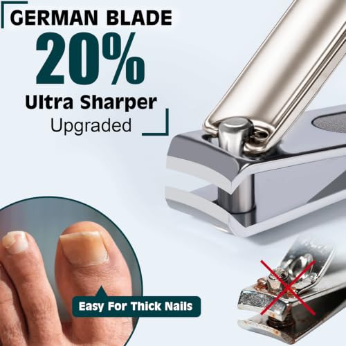Nail Clippers Set, Fingernail and Toenail Clipper Cutters Trimmers Kit - color: 3Pack - Satin Silver