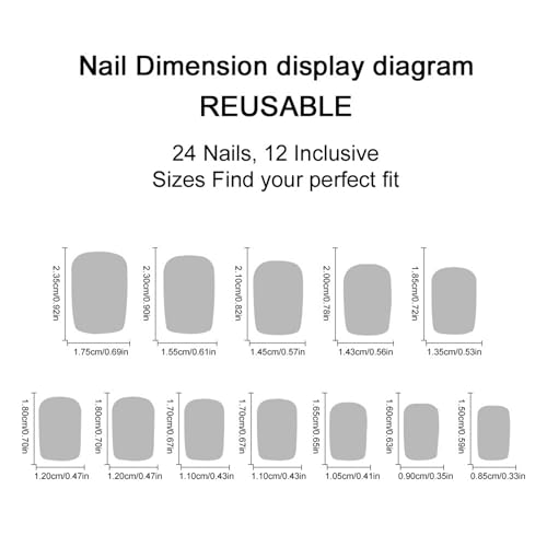 Short Square Press on Nails octoswave Flower Design Fake Nail 24Pcs - color: 13
