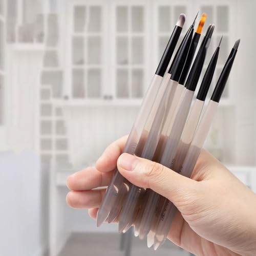 Ombre Nail Brush (Oblique), Gradient Nail Art Brushes, Gel Nail Polish Brush, Nail Art Design Painting Tools for Salon & Home, Nail Artists & DIY Enthusiasts - color: Angled Ombre Brush