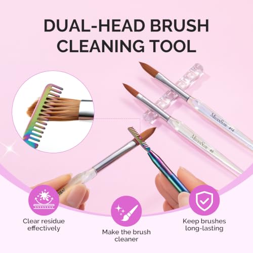 MelodySusie Acrylic Nail Brush Set,Size 8/10/14 - color: Transparent color