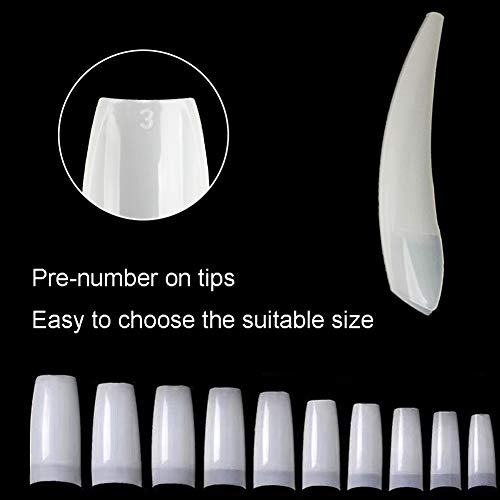 Beuniar Acrylic Nail Tips Natural 500Pcs French Artificial False Tip - color: Natural
