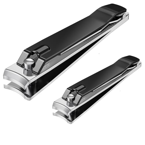 Nail Clippers Set,Fingernail&Toenail Clippers with Nail File,Black - color: Black