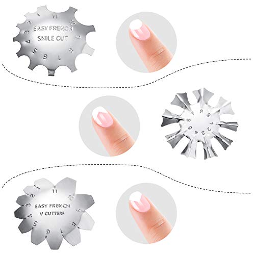 6 Pieces Nail Manicure Edge Trimmer DIY Plate Module, Silver