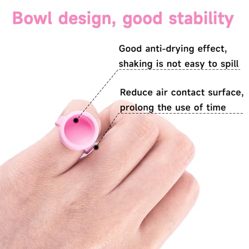 G2PLUS Glue Rings for Eyelash Extensions, 100pcs Disposable Lash Rings for Pigment, Baby Pink Eyelash Glue Holder, Makeup Plastic Glue Cup for Nail Art and Tattoo - color: Pink-M