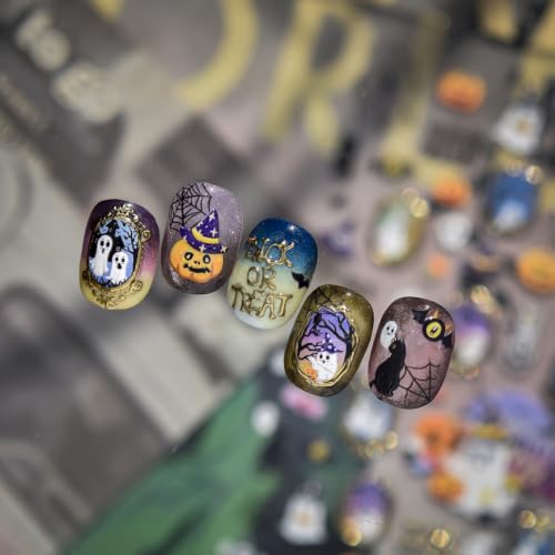 Halloween Nail Art Stickers 3D Self‑Adhesive Nail Decals - color: Color-09