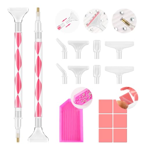 5.0 Pro Rhinestone Picker Tool Kit 16pcs, Bedazzling Pen | Diamond Art Tool - color: Red/White