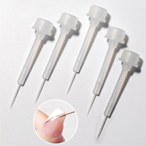 WOKOTO 20 PCS Liner Nail Polish Brush Replacement Head With a Cap Kit - Nail Liner Brush Tip Replace Head For Nail Polish Gel Nail Soft Liner Brush Head Liquid Nail Brushes Fingernail Brush