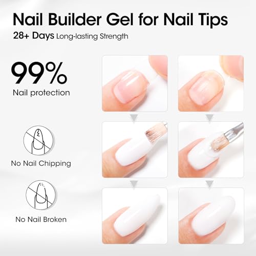 Gellen White Nail Builder Gel for Extensions, Sculpting & Overlays Apex,30g - color: White