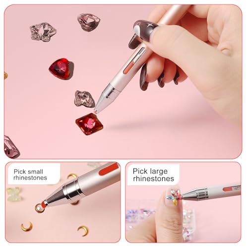 18 Pieces Red Wax Refills for Automatic Refillable Wax Pen, Refillable Wax for Diamond Painting, Diamond Art Pens Refillable Wax Refills Rhinestone Picker Pen Accessories - color: Red