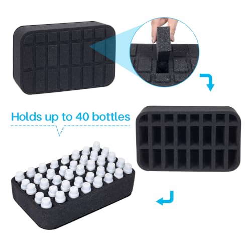 Essential oils Organizer Holder Foam Pad with Slots, can DIY - color: Black 24slots