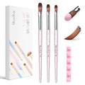 MelodySusie 3Pcs Acrylic Nail Brush Set,Sizes 8/10/14 - color: Transparent pink