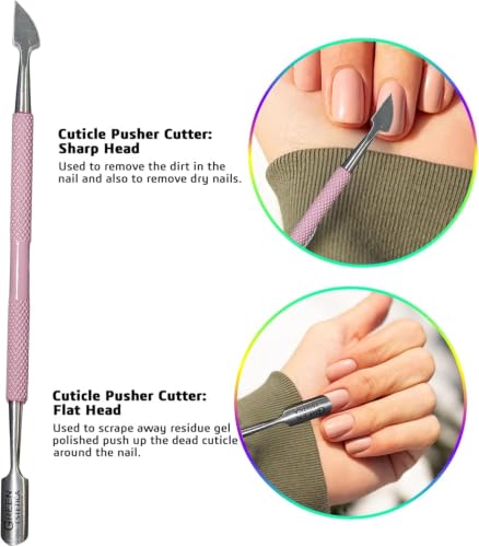 Professional Cuticle Trimmer & Nippers, Stainless Steel Nail Care Tool - color: Rose Nipper With Pusher - Pack 1