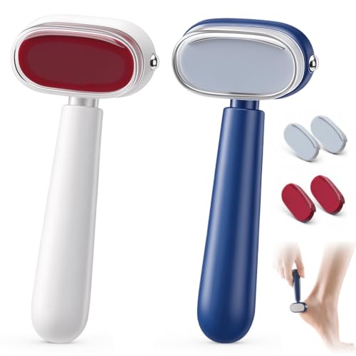 2PC Dual-Sided Foot Callus Remover with 4Blade,Stainless Steel Foot Scraper